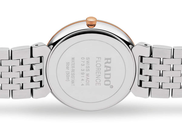 RADO 雷達錶 Florence Classic 佛羅倫斯經典系列PVD玫瑰金鑽面石英腕錶 38mm R48912723