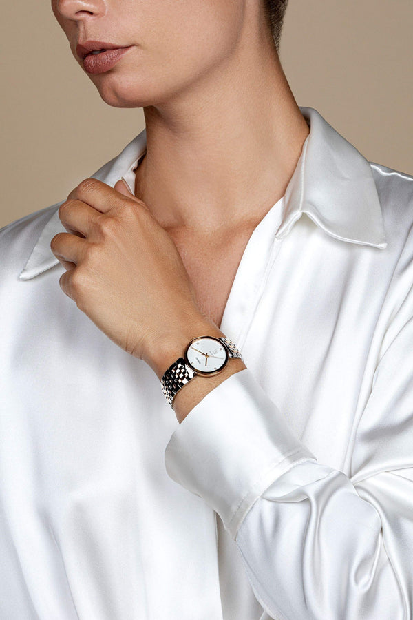 RADO 雷達錶 Florence Classic 佛羅倫斯經典系列PVD玫瑰金鑽面石英腕錶 30mm R48913723