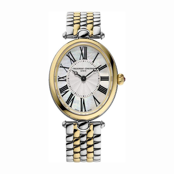 Frederique Constant 康斯登 Classics系列藝術羅馬橢圓型PVD黃金石英女錶 30x25mm FC-200MPW2V23B