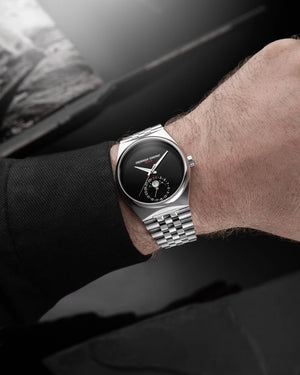 Frederique Constant 康斯登 HIGHLIFE Time+Tides黑色縞瑪瑙月相聯名機械腕錶 39mm FC-716ONB3NH6B