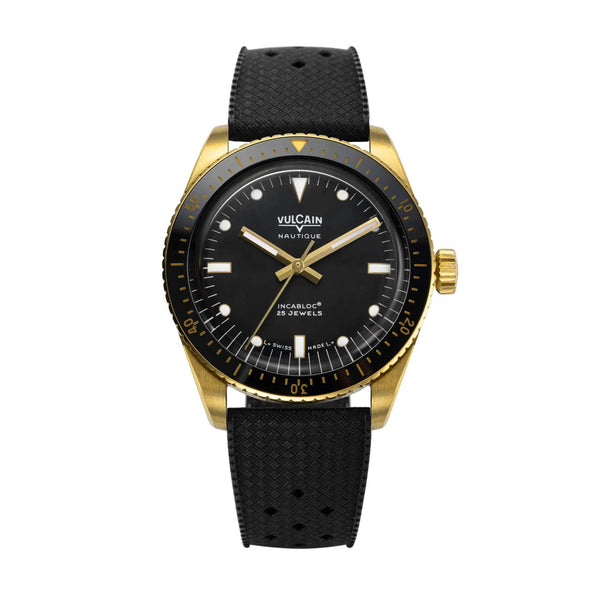 VULCAIN 窩路堅 Skin Diver Nautical 潛水員系列200米PVD黃金機械腕錶 38mm 661170A07.BOR200