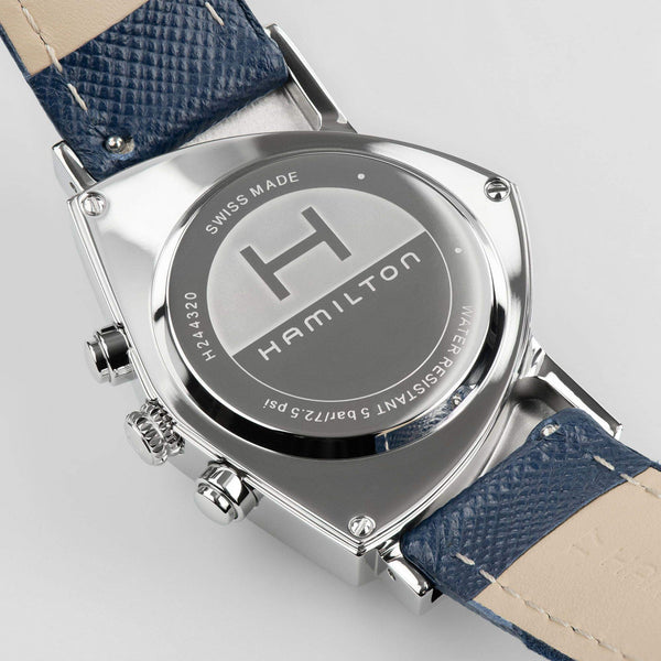 Hamilton 漢米爾頓 Ventura 探險系列時尚貓王 Blue 石英計時腕錶 H24432941