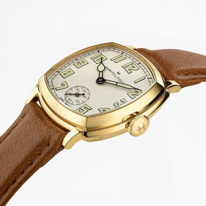 Hamilton 漢米爾頓美國經典系列 Cushion Mechanical 黃金色PVD小秒針手上鍊機芯 30mm H36119520