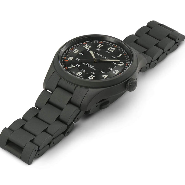 Hamilton 漢米爾頓 Khaki Field 卡其野戰黑色PVD鈦金屬自動機械腕錶 38mm H70215130
