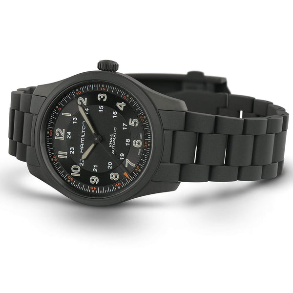 Hamilton 漢米爾頓 Khaki Field 卡其野戰黑色PVD鈦金屬自動機械腕錶 38mm H70215130