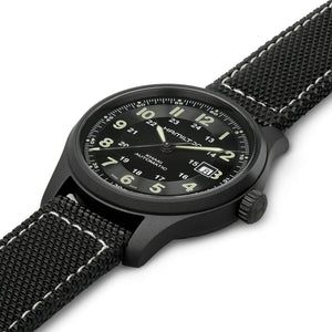 Hamilton 漢米爾頓 Khaki Field 卡其野戰黑色PVD鈦金屬自動機械腕錶 42mm H70575733