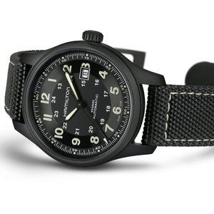 Hamilton 漢米爾頓 Khaki Field 卡其野戰黑色PVD鈦金屬自動機械腕錶 42mm H70575733