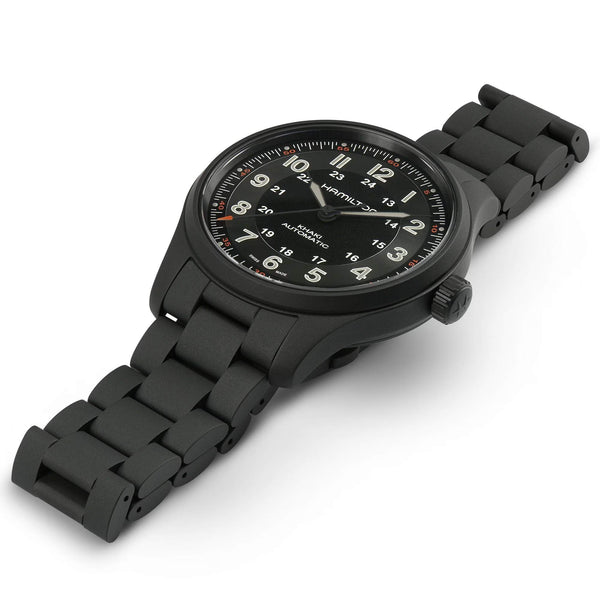 Hamilton 漢米爾頓 Khaki Field 卡其野戰黑色PVD鈦金屬自動機械腕錶 42mm H70665130