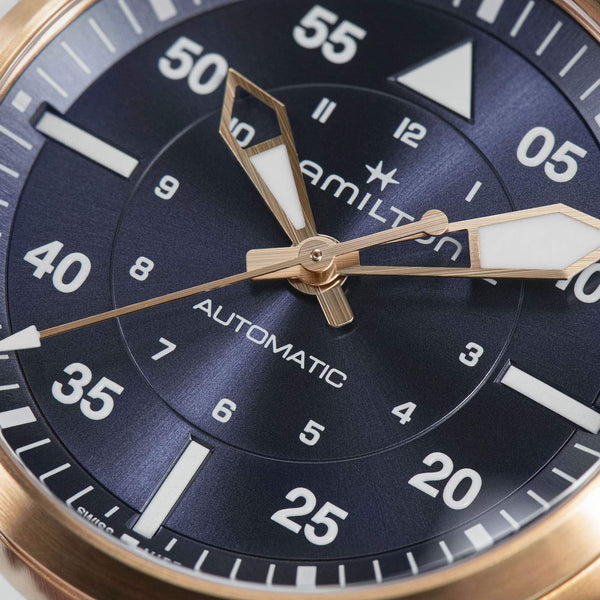 Hamilton 漢米爾頓 Khaki Aviation 卡其航空系列機械飛行錶PVD玫瑰金 36mm H76245840