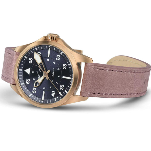 Hamilton 漢米爾頓 Khaki Aviation 卡其航空系列機械飛行錶PVD玫瑰金 36mm H76245840