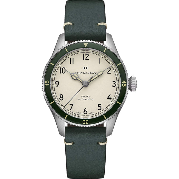 Hamilton 漢米爾頓卡其航空系列飛行員復古自動上鍊腕錶 38mm H76255810
