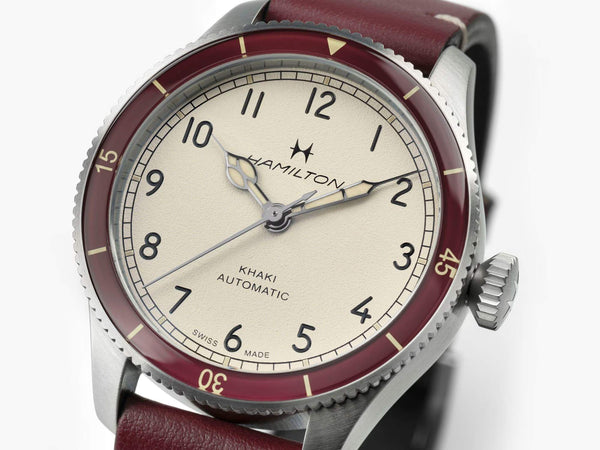 Hamilton 漢米爾頓卡其航空系列飛行員復古自動上鍊腕錶 38mm H76265810