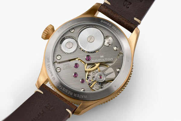 Hamilton 漢米爾頓卡其航空系列復古飛行員青銅手上鏈機械錶 43mm H76709510