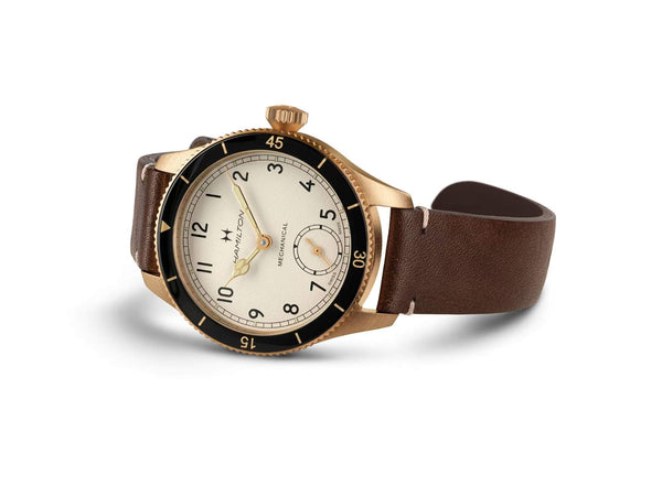 Hamilton 漢米爾頓卡其航空系列復古飛行員青銅手上鏈機械錶 43mm H76709510
