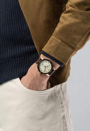 Hamilton 漢米爾頓卡其航空系列復古飛行員青銅手上鏈機械錶 43mm H76709510