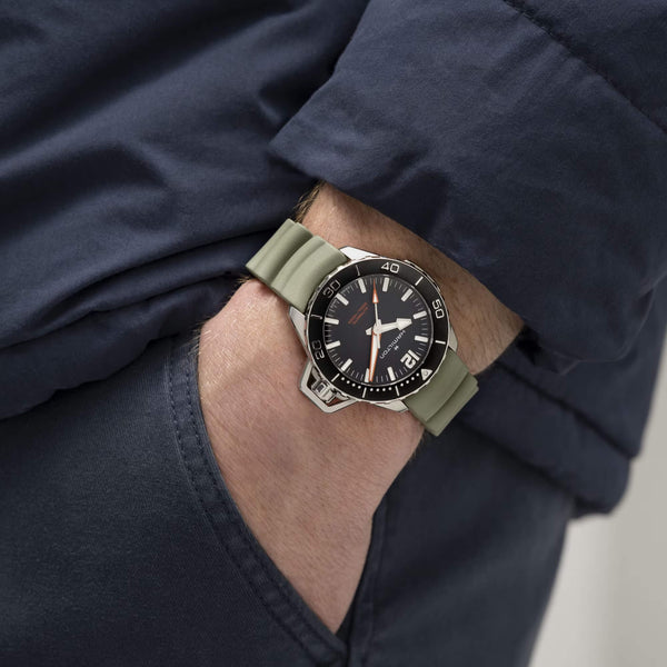 Hamilton 漢米爾頓卡其海軍 Frogman 蛙人300米潛水錶 41mm H77455330
