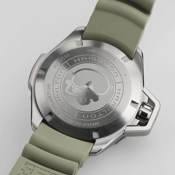 Hamilton 漢米爾頓卡其海軍 Frogman 蛙人300米潛水錶 41mm H77455331