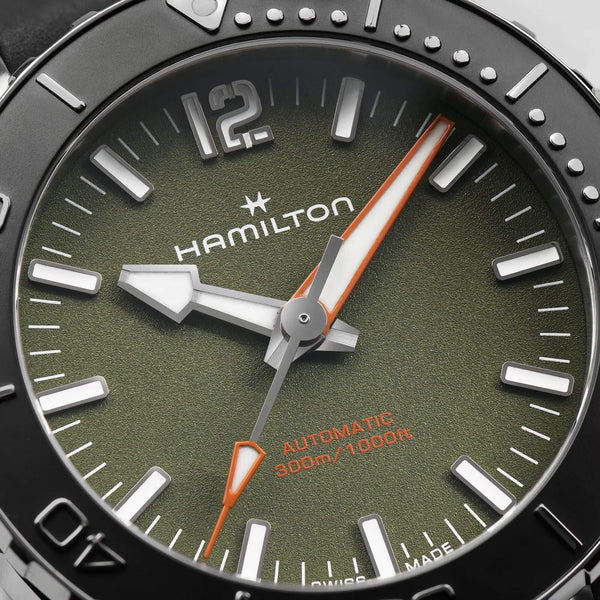 Hamilton 漢米爾頓卡其海軍 Frogman 蛙人300米潛水錶 41mm H77455360