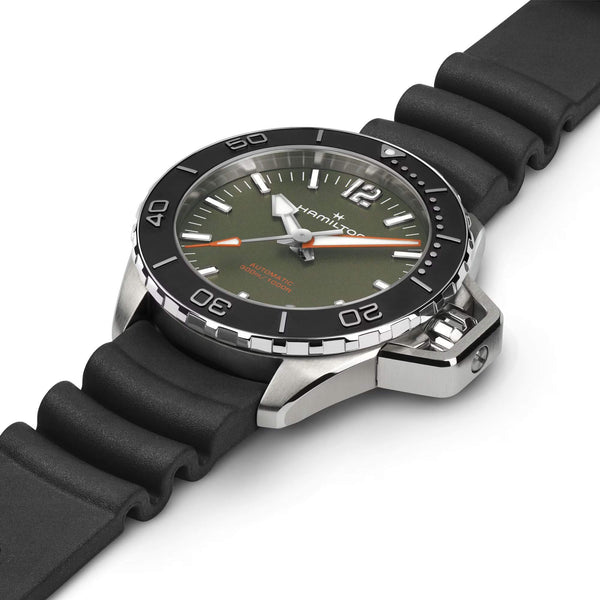 Hamilton 漢米爾頓卡其海軍 Frogman 蛙人300米潛水錶 41mm H77455360