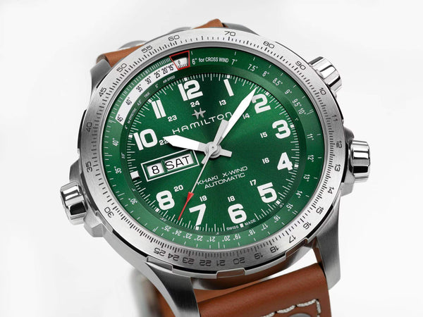Hamilton 漢米爾頓卡其航空系列  X-Wind 星期日期顯示飛行自動腕錶 45mm H77735560