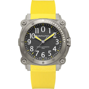 Hamilton 漢米爾頓卡其海軍鈦金屬1000米 BELOWZERO 80小時機械錶 46mm H78535380