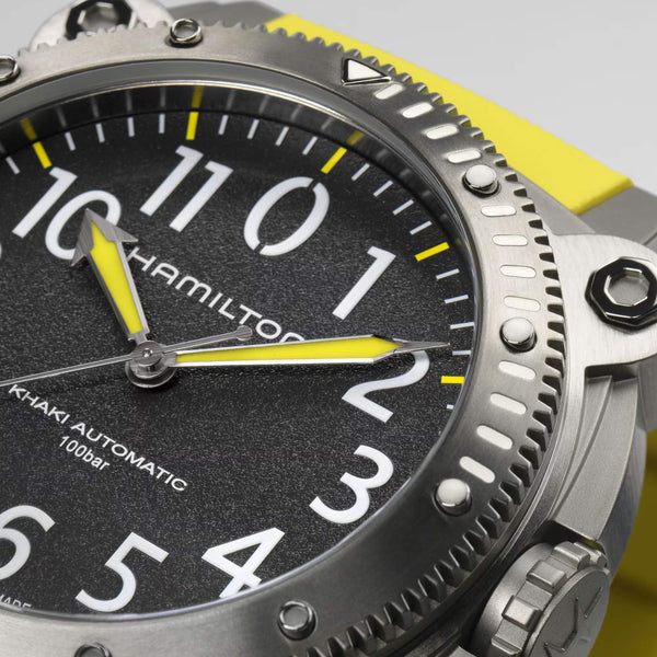 Hamilton 漢米爾頓卡其海軍鈦金屬1000米 BELOWZERO 80小時機械錶 46mm H78535380