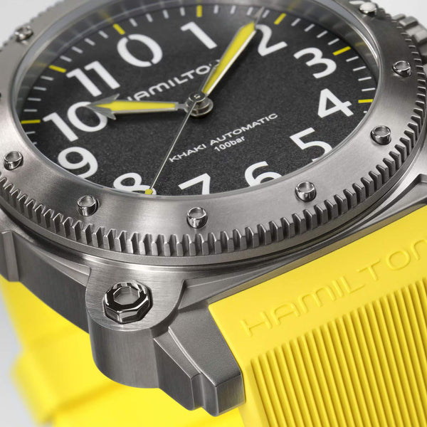 Hamilton 漢米爾頓卡其海軍鈦金屬1000米 BELOWZERO 80小時機械錶 46mm H78535380