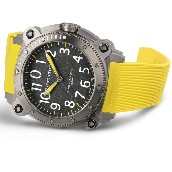 Hamilton 漢米爾頓卡其海軍鈦金屬1000米 BELOWZERO 80小時機械錶 46mm H78535380