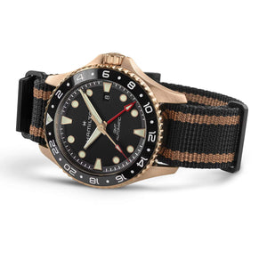 Hamilton 漢米爾頓 Khaki Navy 卡其海軍系列 Scuba GMT兩地時區自動上鍊青銅腕錶 43mm H82565930
