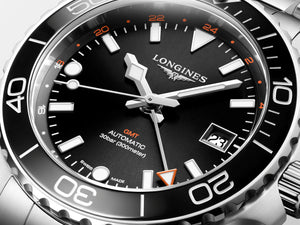 LONGINES 浪琴 HydroConquest GMT深海征服者系列兩地時間浪鬼陶瓷潛水機械錶 41mm L37904566 - 新萬國鐘錶