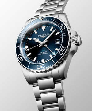 LONGINES 浪琴 HydroConquest GMT深海征服者系列兩地時間浪鬼陶瓷潛水機械錶 41mm L37904966 - 新萬國鐘錶