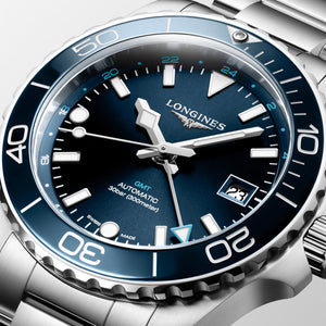 LONGINES 浪琴 HydroConquest GMT深海征服者系列兩地時間浪鬼陶瓷潛水機械錶 41mm L37904966 - 新萬國鐘錶