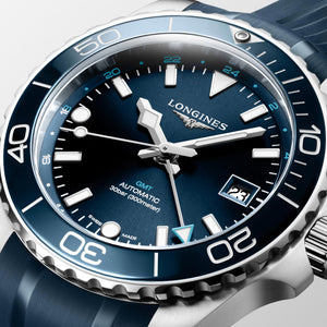 LONGINES 浪琴 HydroConquest GMT深海征服者系列兩地時間浪鬼陶瓷潛水機械錶 41mm L37904969 - 新萬國鐘錶