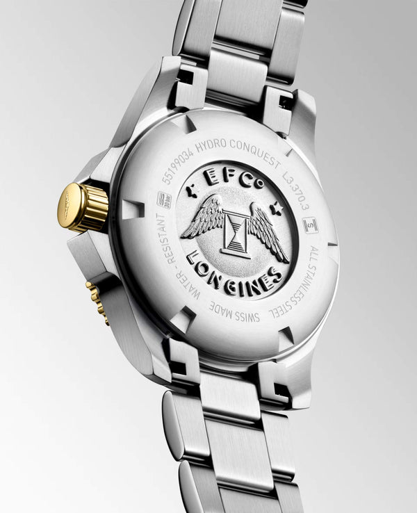 LONGINES 浪琴深海征服者系列浪鬼陶瓷PVD黃金潛水石英錶 32mm L33703876