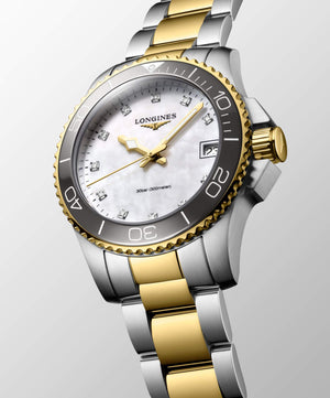 LONGINES 浪琴深海征服者系列浪鬼陶瓷PVD黃金潛水石英錶 32mm L33703876