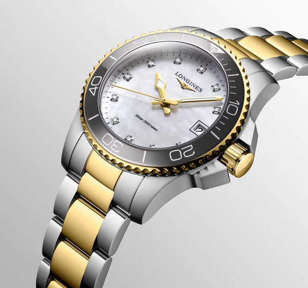 LONGINES 浪琴深海征服者系列浪鬼陶瓷PVD黃金潛水石英錶 32mm L33703876