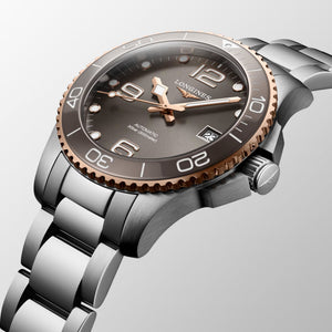 LONGINES 浪琴深海征服者系列浪鬼陶瓷潛水機械錶灰金PVD 39mm L37803786 - 新萬國鐘錶