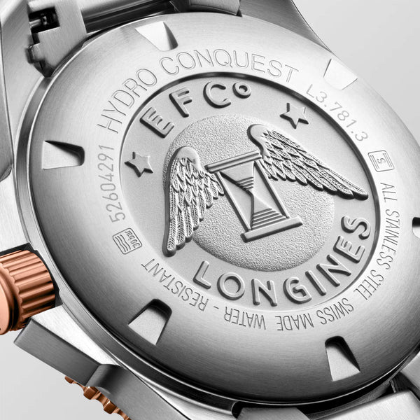 LONGINES 浪琴 HydroConquest 深海征服者系列浪鬼陶瓷潛水機械錶 41mm L37813587 黑面玫瑰金PVD塗層