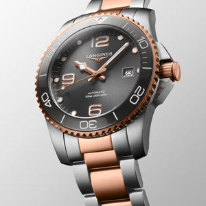 LONGINES 浪琴 HydroConquest 深海征服者系列玫瑰金PVD浪鬼陶瓷潛水機械錶 41mm L37813787 - 新萬國鐘錶