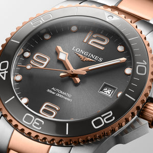 LONGINES 浪琴 HydroConquest 深海征服者系列玫瑰金PVD浪鬼陶瓷潛水機械錶 41mm L37813787 - 新萬國鐘錶