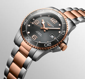 LONGINES 浪琴 HydroConquest 深海征服者系列玫瑰金PVD浪鬼陶瓷潛水機械錶 41mm L37813787 - 新萬國鐘錶