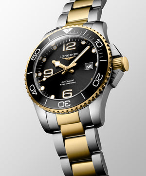 LONGINES 浪琴 HydroConquest 深海征服者系列浪鬼陶瓷潛水機械錶 43mm L37823567 黑金黃色PVD塗層