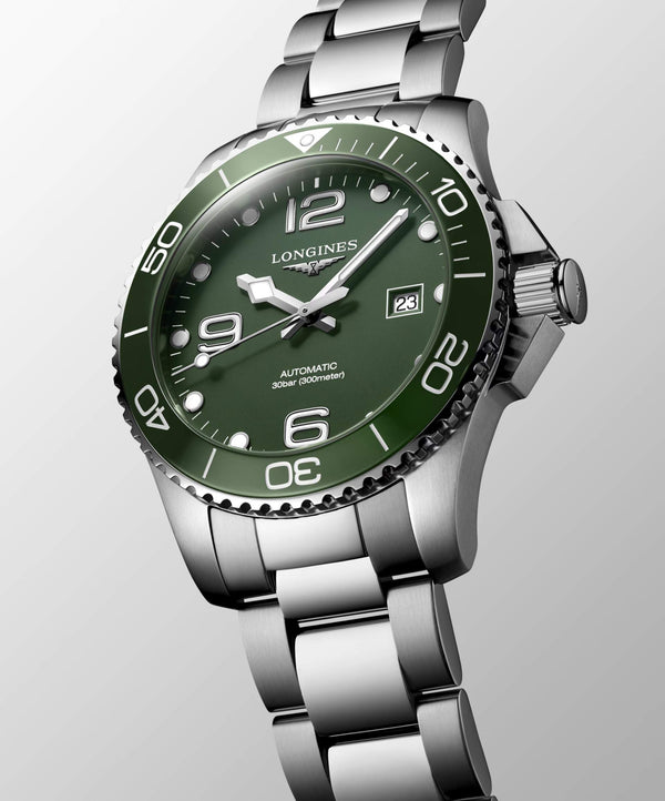 LONGINES 浪琴深海征服者系列浪鬼陶瓷潛水機械錶 43mm L37824066 綠面 - 新萬國鐘錶