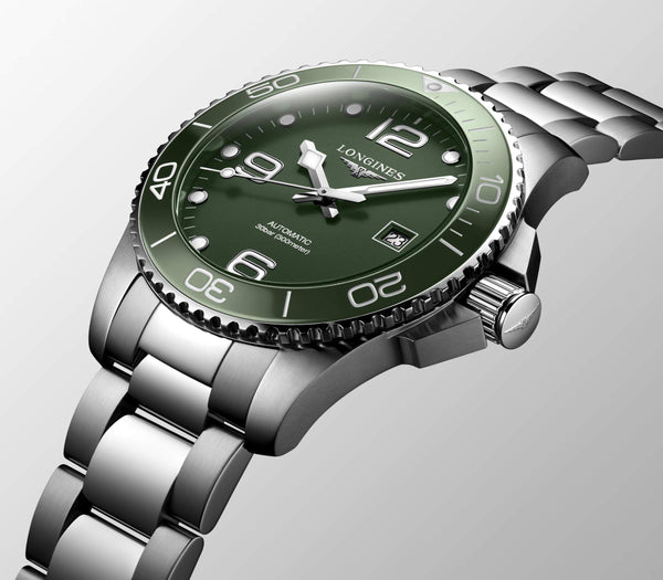 LONGINES 浪琴深海征服者系列浪鬼陶瓷潛水機械錶 43mm L37824066 綠面 - 新萬國鐘錶