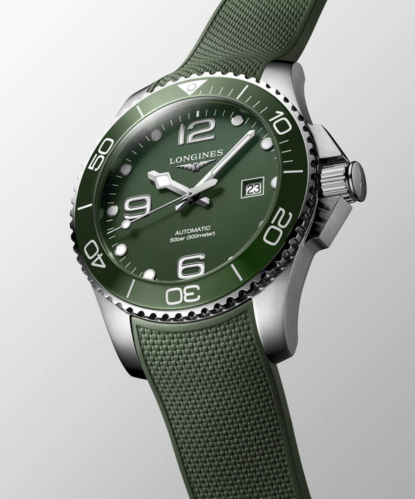 LONGINES 浪琴 HydroConquest 深海征服者系列浪鬼陶瓷潛水機械錶 43mm L37824069 綠面