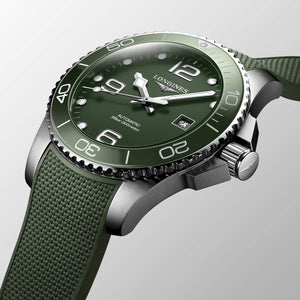 LONGINES 浪琴 HydroConquest 深海征服者系列浪鬼陶瓷潛水機械錶 43mm L37824069 綠面 - 新萬國鐘錶