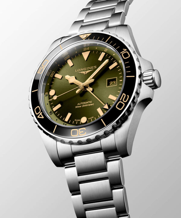 LONGINES 浪琴 HydroConquest GMT深海征服者系列兩地時間浪鬼陶瓷潛水機械錶 43mm L38904066