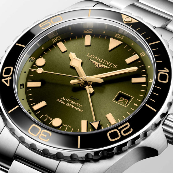 LONGINES 浪琴 HydroConquest GMT深海征服者系列兩地時間浪鬼陶瓷潛水機械錶 43mm L38904066