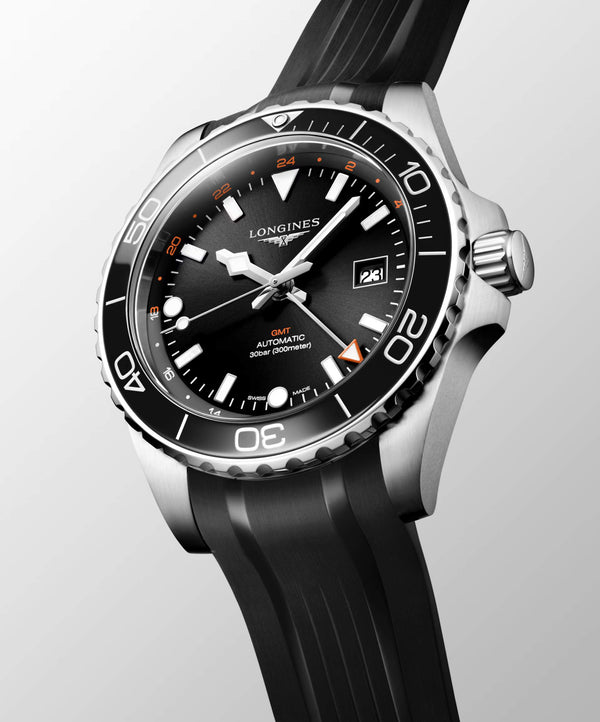 LONGINES 浪琴 HydroConquest GMT深海征服者系列兩地時間浪鬼陶瓷潛水機械錶 43mm L38904569