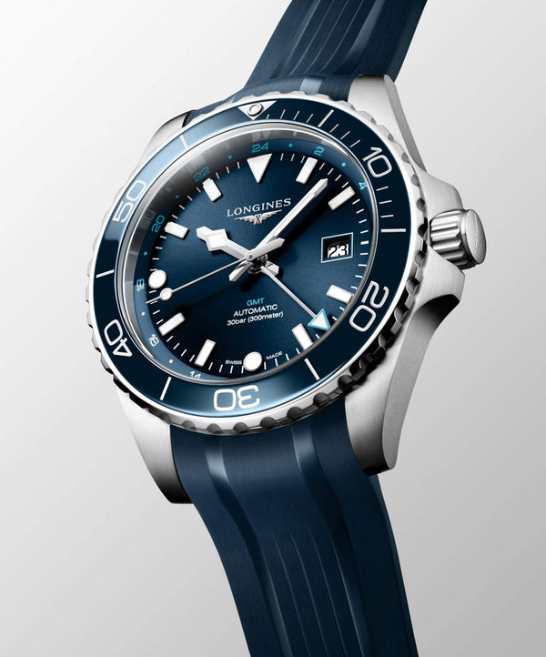 LONGINES 浪琴 HydroConquest GMT深海征服者系列兩地時間浪鬼陶瓷潛水機械錶 43mm L38904969